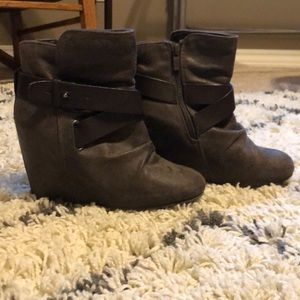 Aldo ankle wedge booties